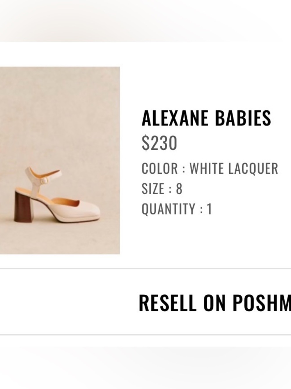 Sezane Alexane Mary Janes White Lacquer - Size 39